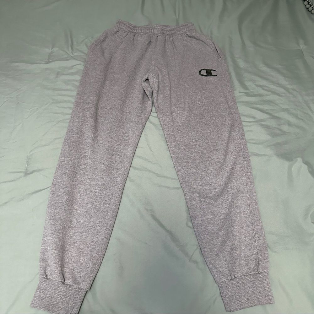 Champion Mens Medium gray with green Camouflage logo joggers sweatpants 212B2